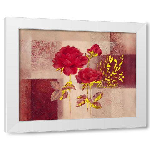 Red Impression White Modern Wood Framed Art Print by Verbeek-Van Den Broek