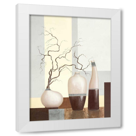 Medley In Brown I White Modern Wood Framed Art Print by Sedalia, David
