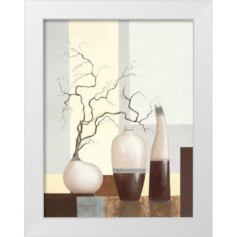 Medley In Brown I White Modern Wood Framed Art Print by Sedalia, David