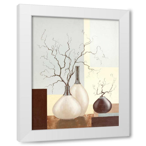 Medley In Brown II White Modern Wood Framed Art Print by Sedalia, David