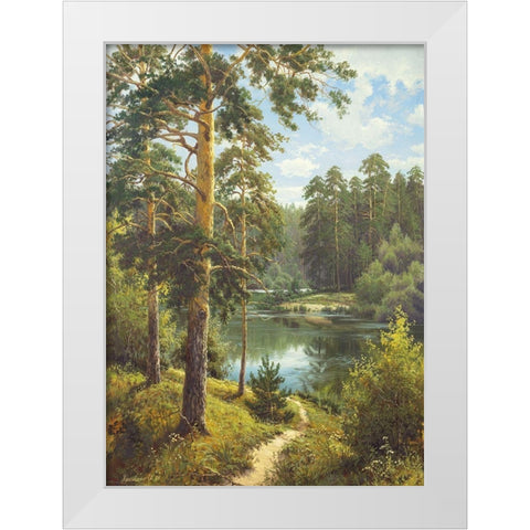 SLOWLY RIVER II White Modern Wood Framed Art Print by Priscepa, Igor