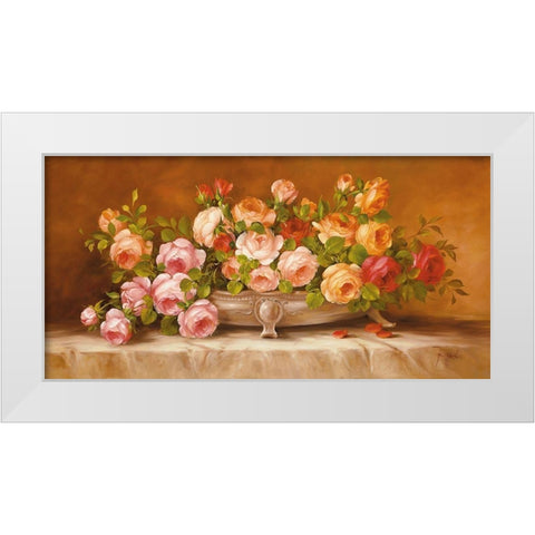 ROSES III White Modern Wood Framed Art Print by Fasani