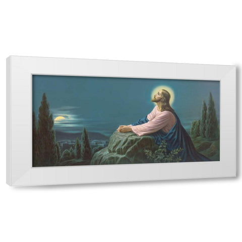 Gethsemane White Modern Wood Framed Art Print by Marsani