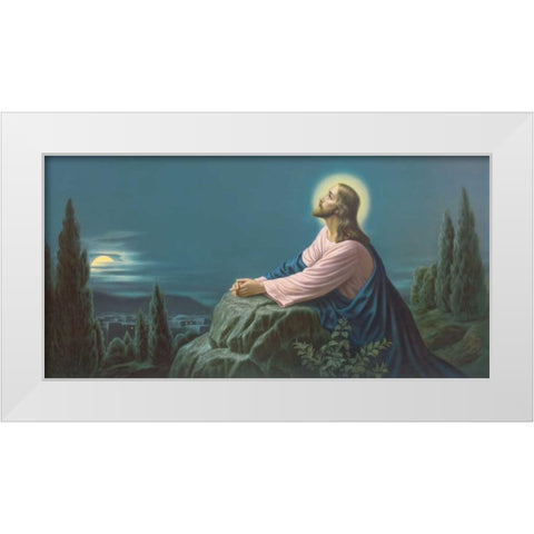 Gethsemane White Modern Wood Framed Art Print by Marsani