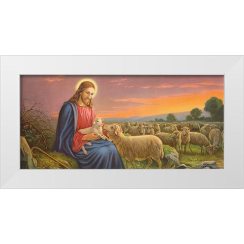 DER GUTE HIRTE White Modern Wood Framed Art Print by Giovanni