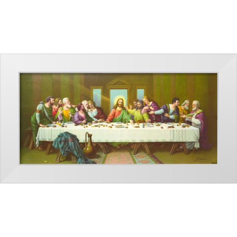Hl. Abendmahl White Modern Wood Framed Art Print by Zabateri