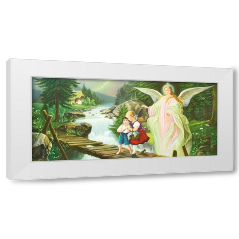 GUARDIAN ANGEL White Modern Wood Framed Art Print by Lindberg