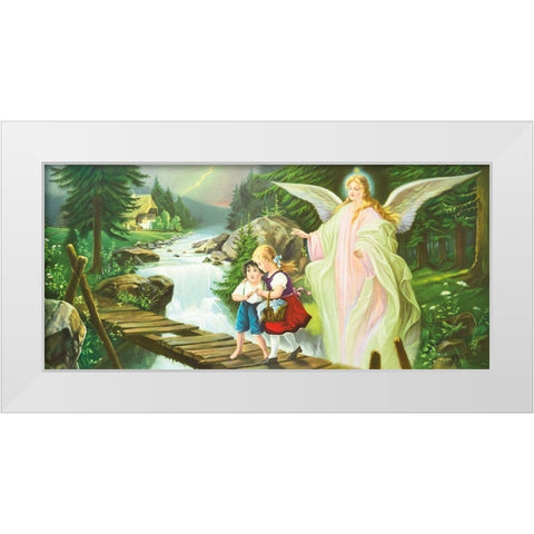 GUARDIAN ANGEL White Modern Wood Framed Art Print by Lindberg
