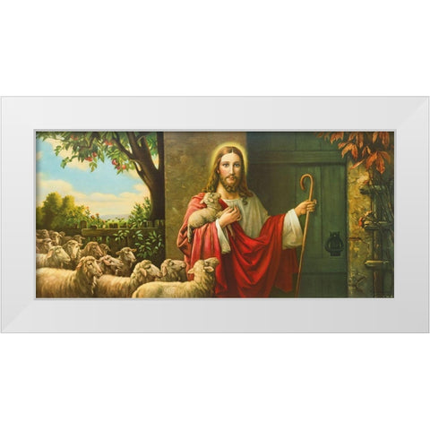 EINE HERDE UND EIN HIRTE White Modern Wood Framed Art Print by Giovanni