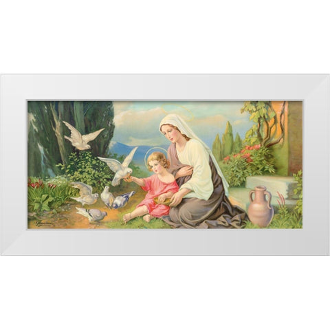 TAUBEN-MADONNA White Modern Wood Framed Art Print by Giovanni