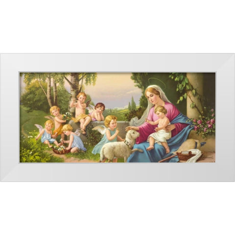 Angel Madonna I White Modern Wood Framed Art Print by Giovanni