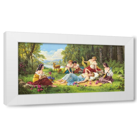 EARLY MORNING SONG White Modern Wood Framed Art Print by Zabateri