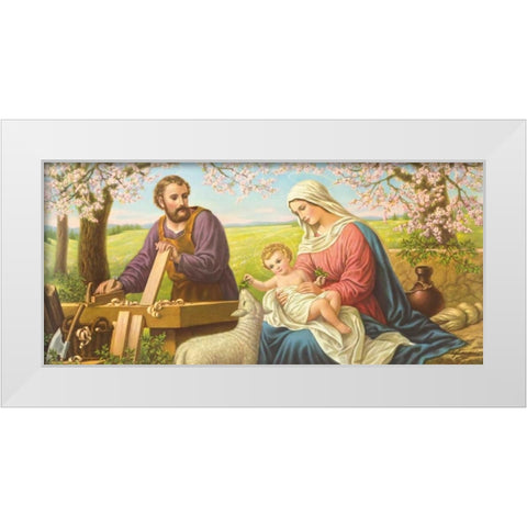 Holy Family White Modern Wood Framed Art Print by Giovanni