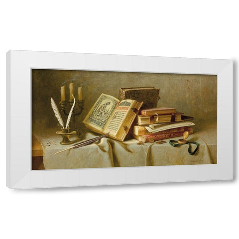 OLD BOOKS II White Modern Wood Framed Art Print by Belkovskij, Igor