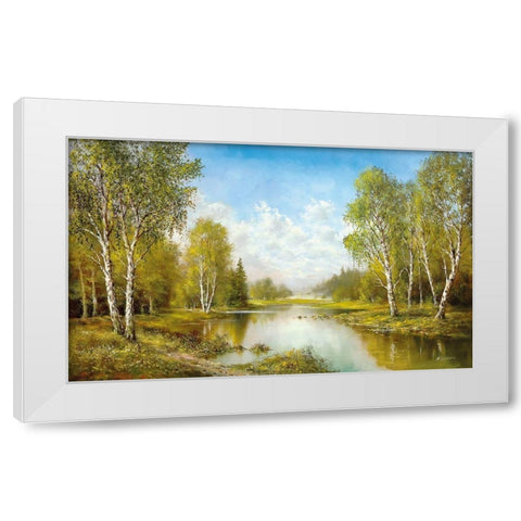 SPRINGTIME MORNING White Modern Wood Framed Art Print by Glassl, Helmut