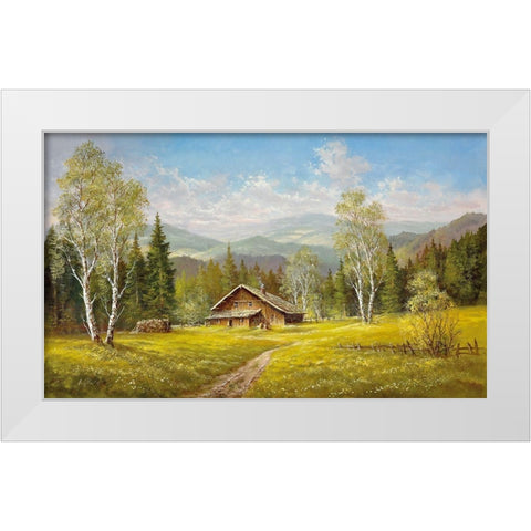 SUMMER SHADOWS White Modern Wood Framed Art Print by Glassl, Helmut