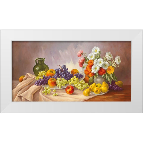 FRUIT Still-Life White Modern Wood Framed Art Print by Krueger, E.