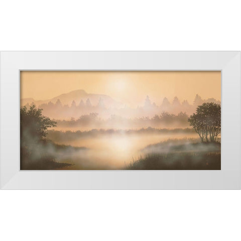 MISTY WATERS White Modern Wood Framed Art Print by Walsh, Peter