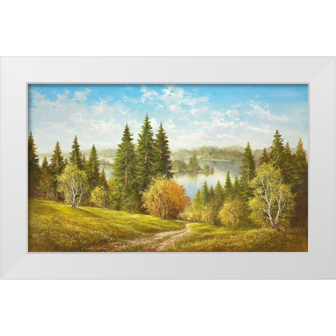 LAKE NEAR CERNIVCI White Modern Wood Framed Art Print by Glassl, Helmut