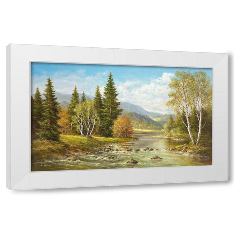 RIVER TISA BY RACHOV White Modern Wood Framed Art Print by Glassl, Helmut