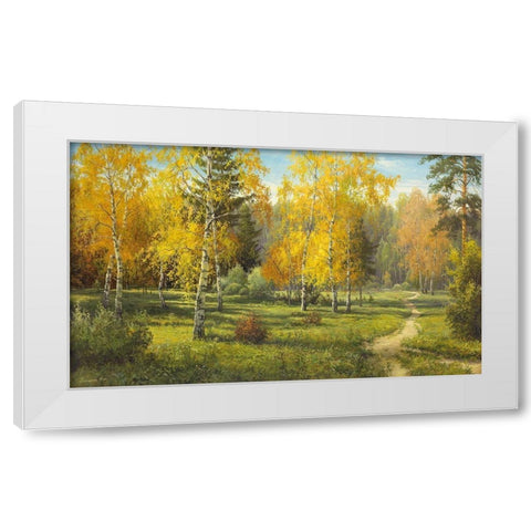 AUTUMN WAY I White Modern Wood Framed Art Print by Priscepa, Igor