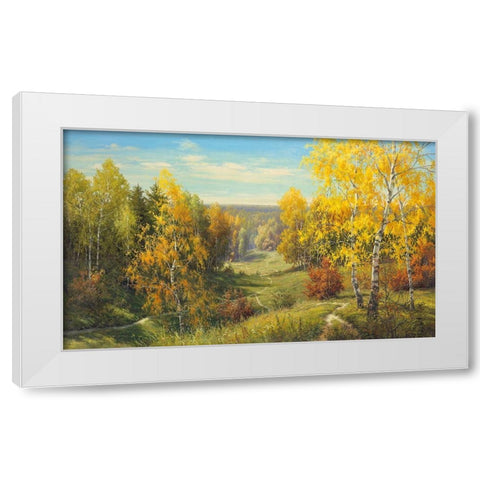 AUTUMN WAY II White Modern Wood Framed Art Print by Priscepa, Igor