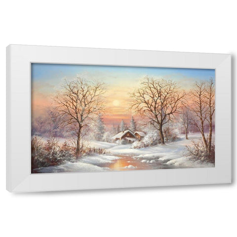 COSY WINTER White Modern Wood Framed Art Print by Glassl, Helmut