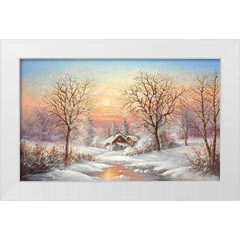 COSY WINTER White Modern Wood Framed Art Print by Glassl, Helmut
