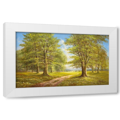 ROMANTIC LANE I White Modern Wood Framed Art Print by Glassl, Helmut