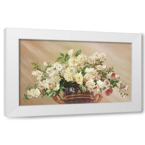 WHITE ROSES White Modern Wood Framed Art Print by Buzin, Igor