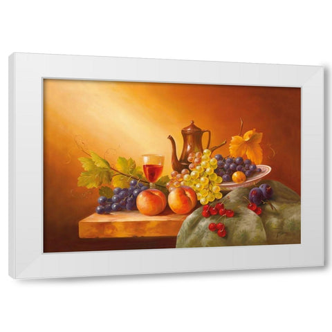 Still-Life WITH FRUITS I White Modern Wood Framed Art Print by Fasani