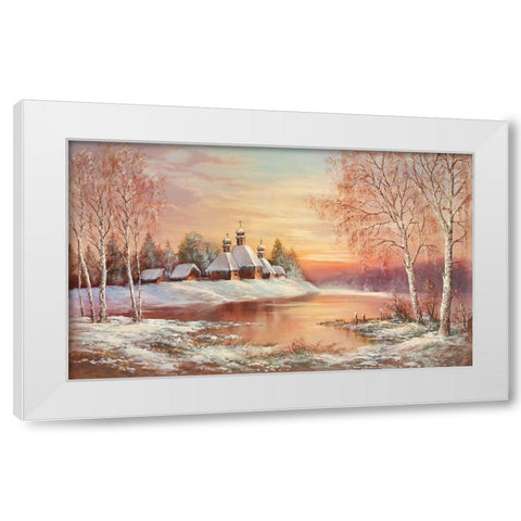 KAUKASIAN MONASTERY White Modern Wood Framed Art Print by Glassl, Helmut