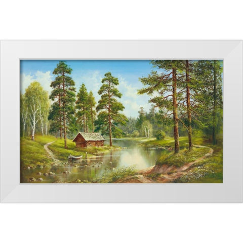 Ideal Retreat White Modern Wood Framed Art Print by Glassl, Helmut