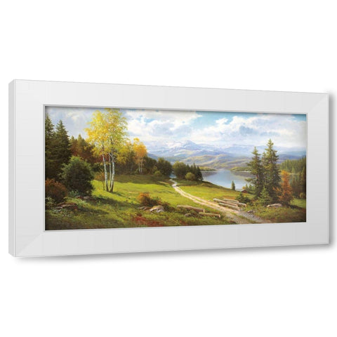 VORGEBIRGE White Modern Wood Framed Art Print by Weber, Max