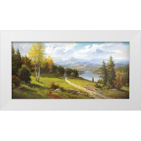 VORGEBIRGE White Modern Wood Framed Art Print by Weber, Max