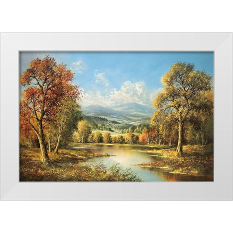 POND IN BOHEMIA White Modern Wood Framed Art Print by Glassl, Helmut