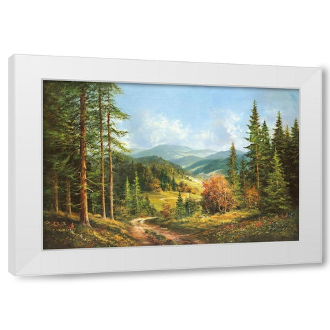 ROMANTIC VALLEY White Modern Wood Framed Art Print by Glassl, Helmut