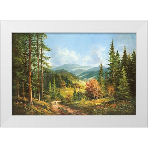 ROMANTIC VALLEY White Modern Wood Framed Art Print by Glassl, Helmut