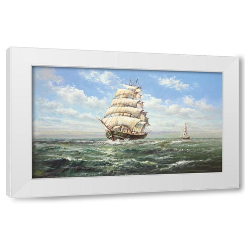Full Speed Ahead II White Modern Wood Framed Art Print by Glassl, Helmut