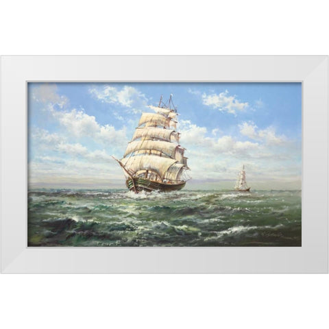 Full Speed Ahead II White Modern Wood Framed Art Print by Glassl, Helmut