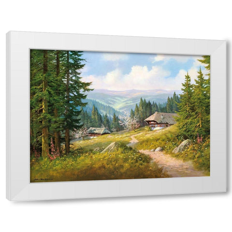 IN THE BLACK FOREST White Modern Wood Framed Art Print by Bochmann, Joh.