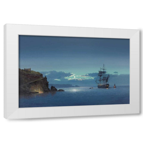Carribean Night White Modern Wood Framed Art Print by Jason