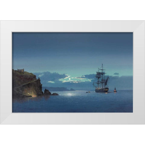 Carribean Night White Modern Wood Framed Art Print by Jason