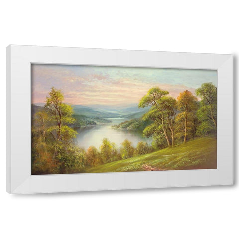 DISTANT VIEW White Modern Wood Framed Art Print by Glassl, Helmut