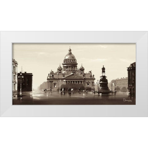 St. Isaac Cathedral White Modern Wood Framed Art Print by Ryazanov