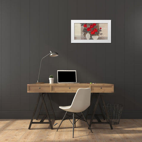 Crimson Beauty I White Modern Wood Framed Art Print by Christina