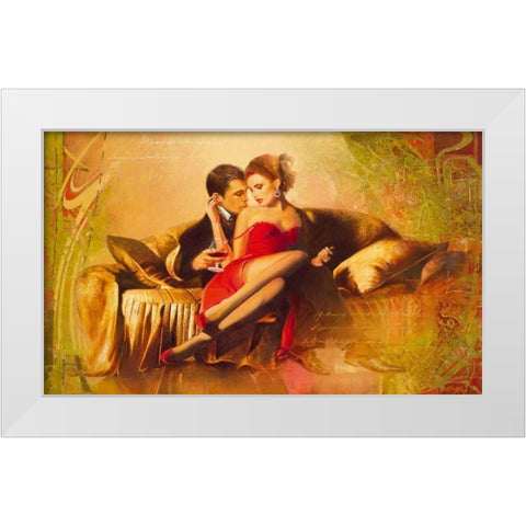 Seduction White Modern Wood Framed Art Print by Voss, Johan