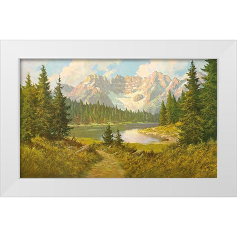 MISURINA LAKE White Modern Wood Framed Art Print by Bochmann, Joh.