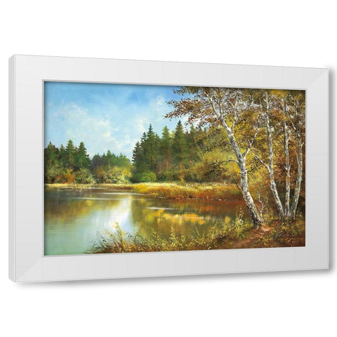 SECRET POND White Modern Wood Framed Art Print by Glassl, Helmut