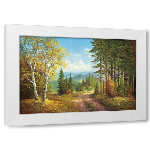 AWAY FROM IT ALL White Modern Wood Framed Art Print by Glassl, Helmut